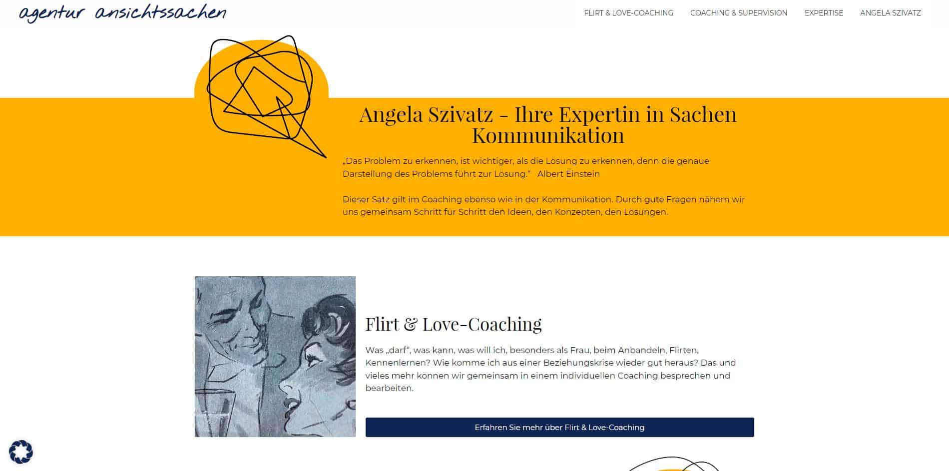 Screenshot der Website von Angela Szivatz – Autorin