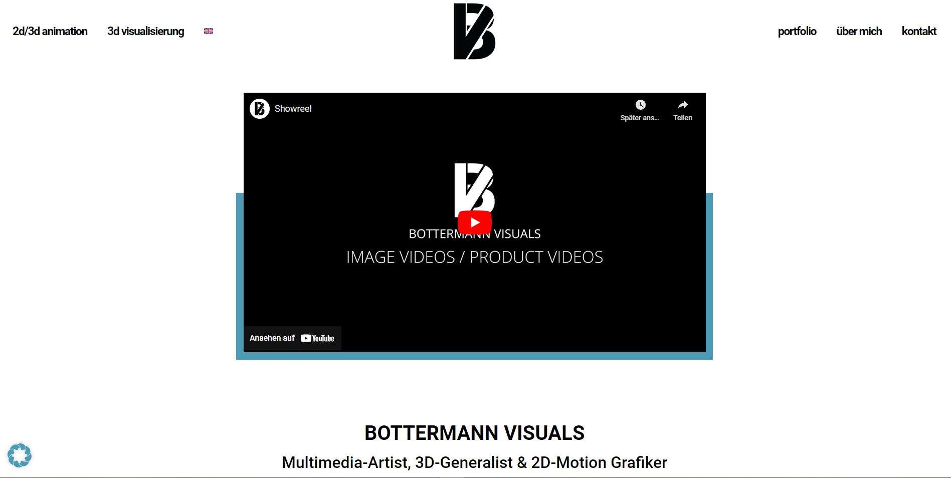 Screenshot der Website von Gerhard Bottermann – Bottermann Visuals Wien