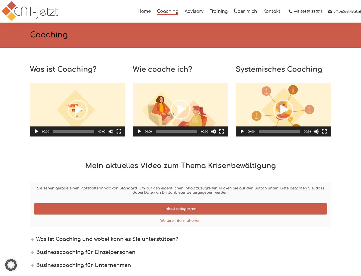 Unterseite Coaching der Website von Gudrun Mikula