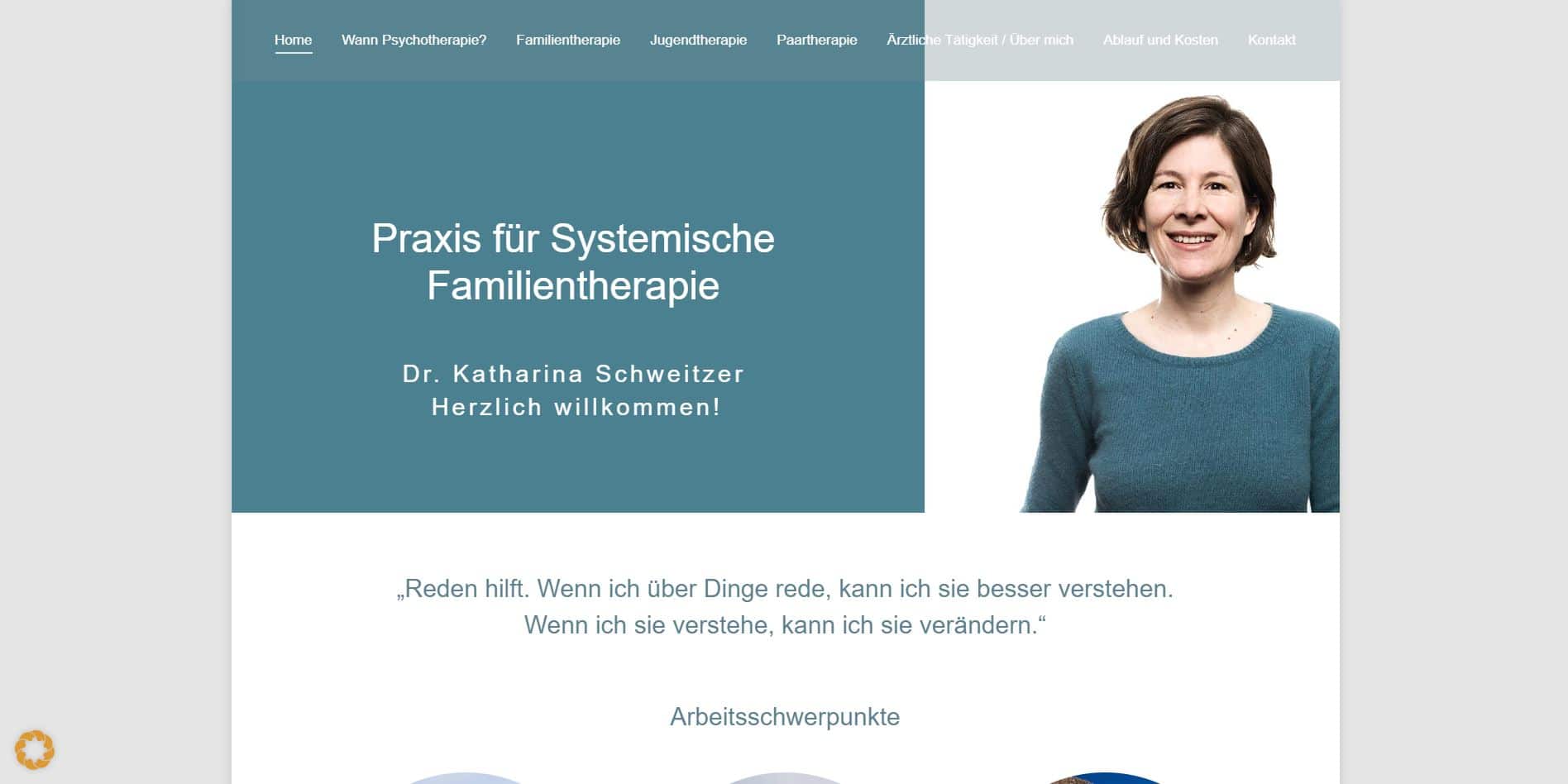 Screenshot der Website von Katharina Schweitzer – Psychotherapie Wien