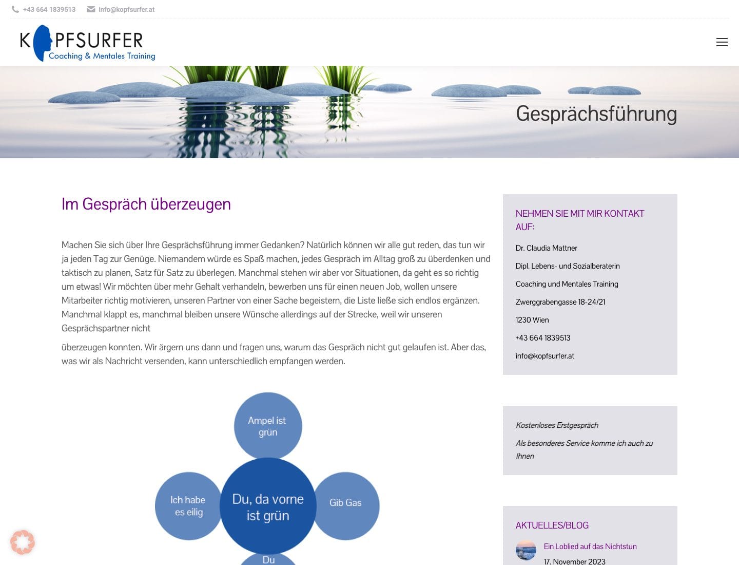 Unterseite Gesprächsführung der Website von Claudia Mattner