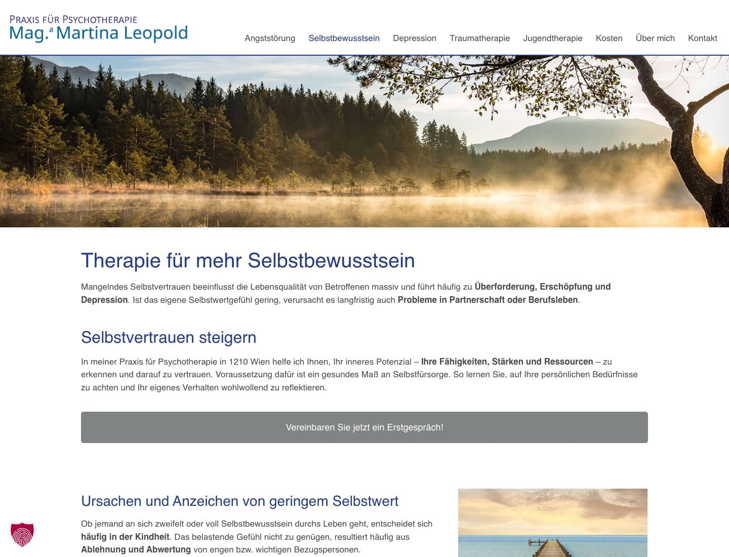 Unterseite Selbstbewusstsein der Website von Martina Leopold